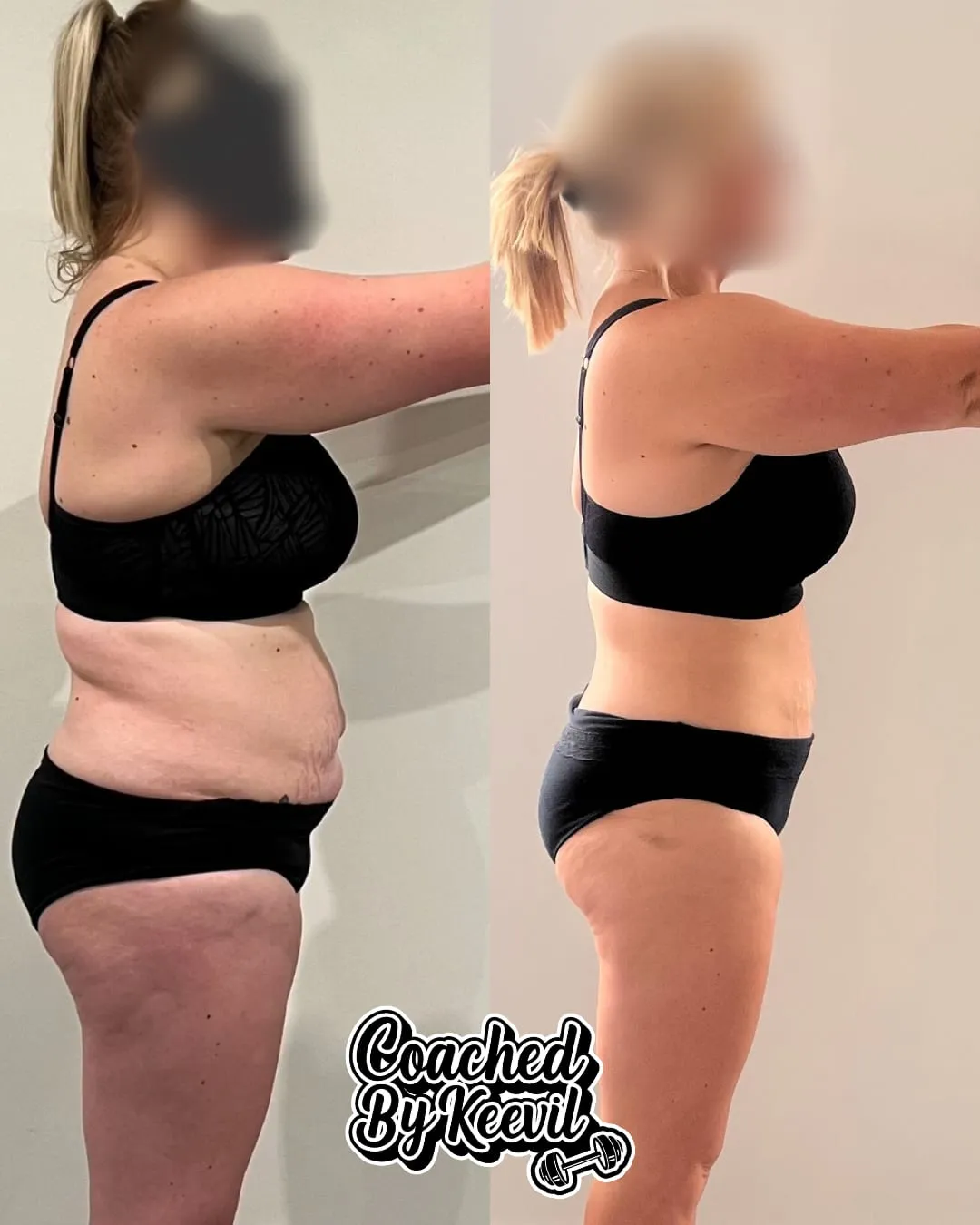 Alice's before and after, side on