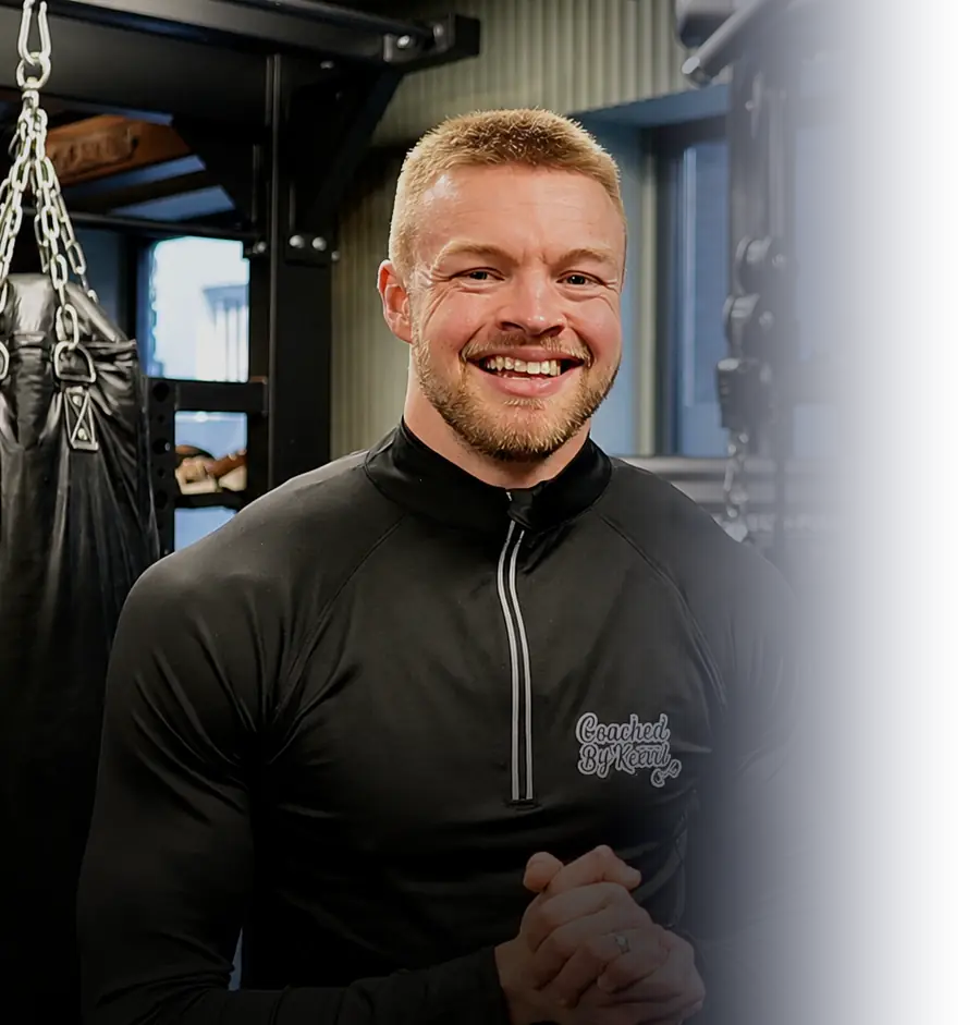 Nathan Keevil, weight loss coach, in his gym